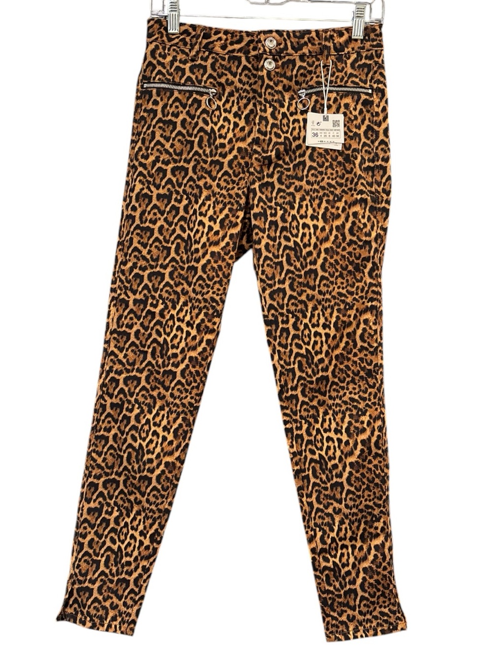 Zara Leopard Print Skinny Pants - Brown/Black